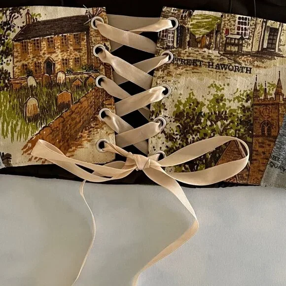 Vintage WKND Cottagecloth Corset Lace Up Bustier Top - Picture 6 of 8